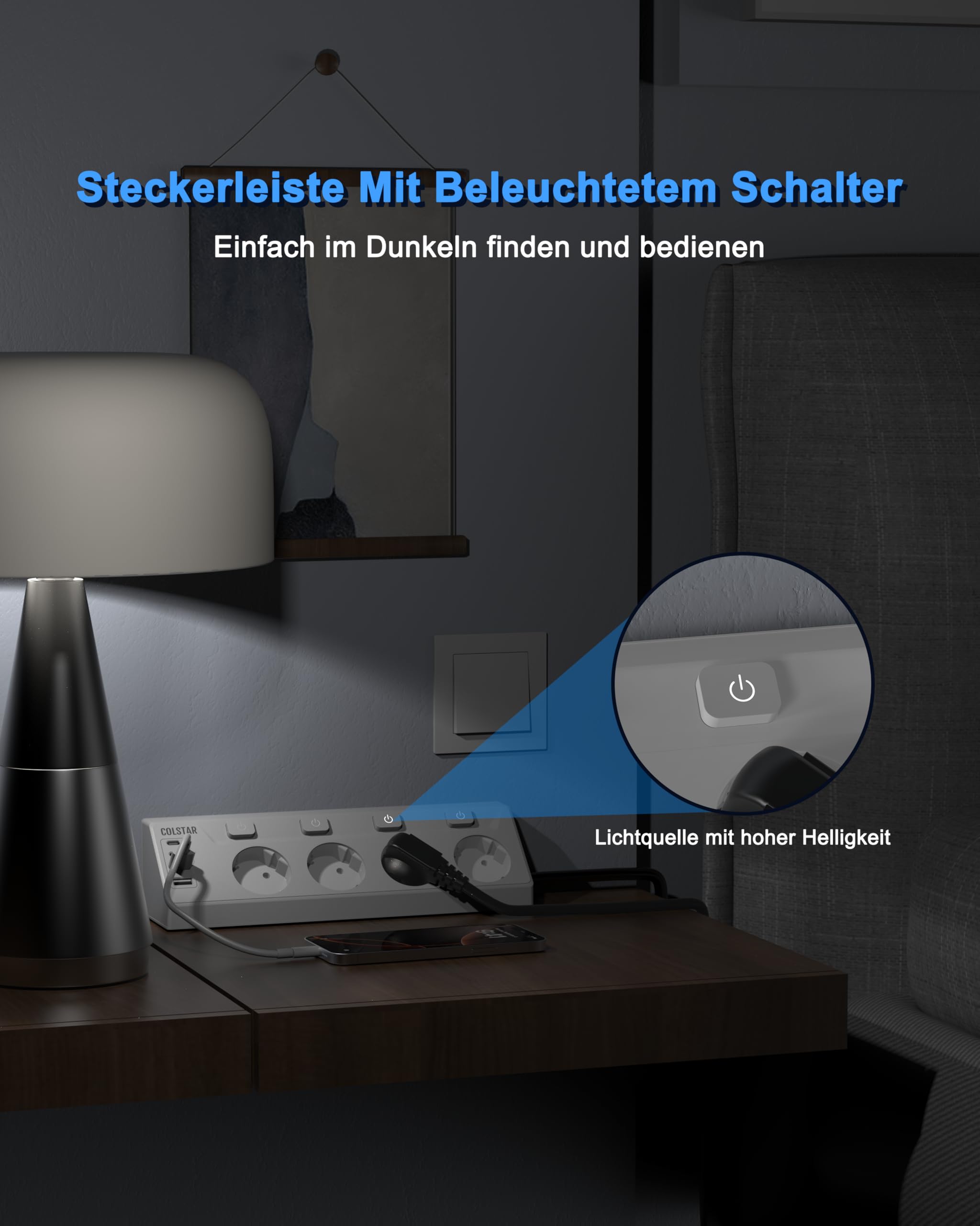 PowerCube Extended stekkerdoos met 4 contacten en 2x USB / grijs/wit - 3 meter
