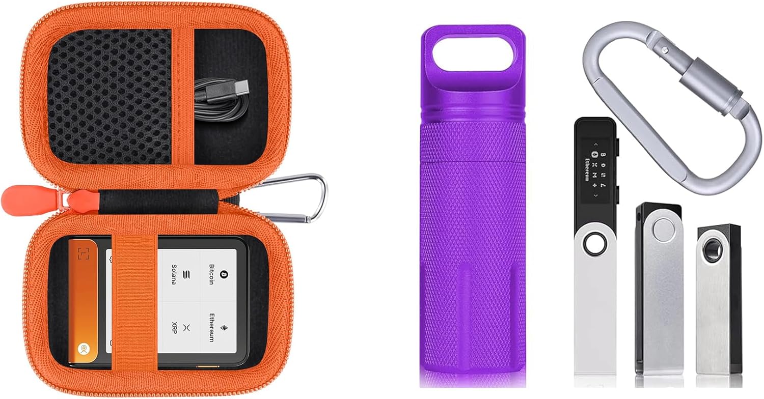 Aenllosi for Ledger Flex/STAX BTC Bitcoin Wallet Hard Case+ Ledger Nano X BTC Bitcoin Crypto Hardware Wallet Aluminum Alloy Case