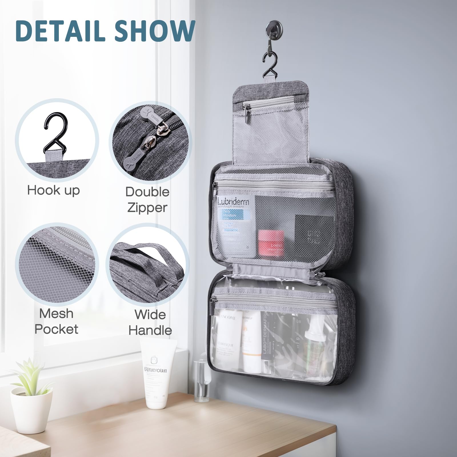 Pochette Trucchi Beauty Case Da Viaggio Appendibile Borsa