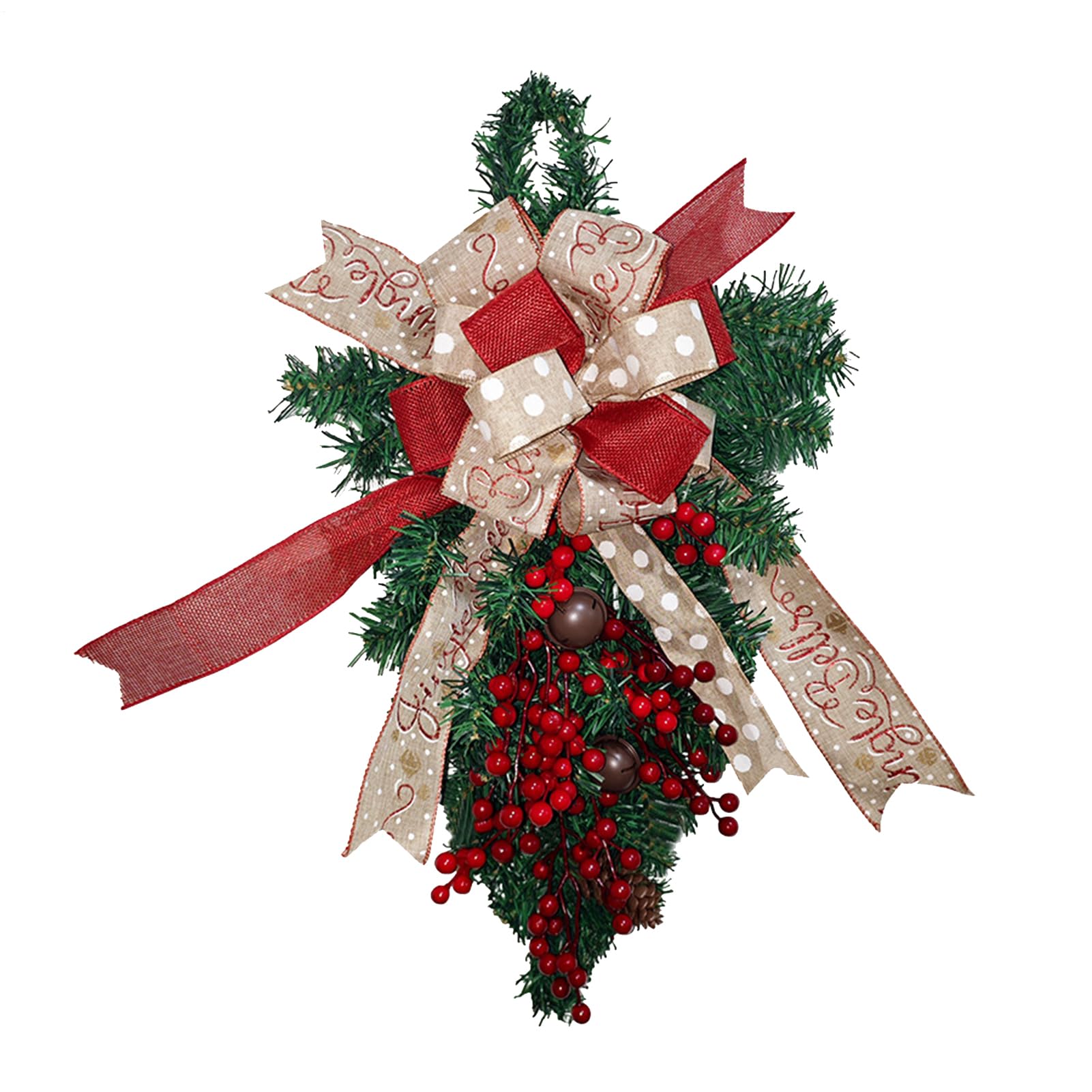Couronnes de Noël pour porte d'entrée de 60cm avec baies rouges