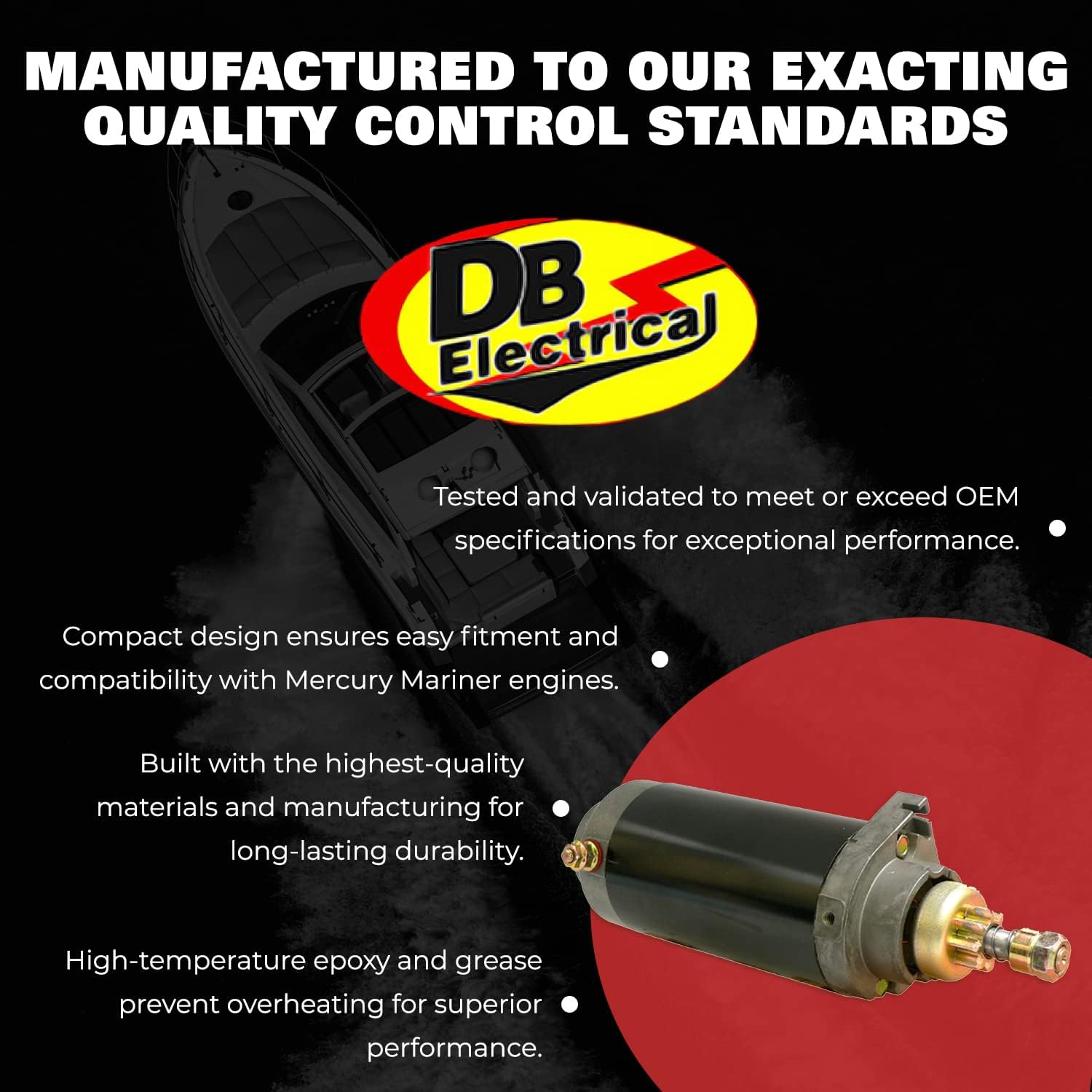 DB Electrical New 410-21051 Starter Compatible with/Replacement for Mariner 75ELH 2000, 75ELHPTO 1999-2001, 75ELPT 2000, 75ELPTO 1999-2001, 90ELHPTO 1999-2001, 90ELPTO 1999-2001 50-66015-1, 5736N