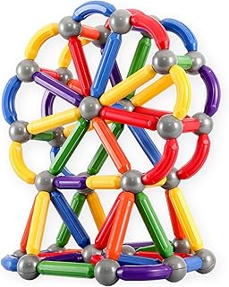 مجموعة قضبان مغناطيسية مكونة من 38 قطعة من بي ام اي جي، مجموعة عيدان بناء مغناطيسية، قطع بلاط للبناء، ألعاب للتكديس للأطفال والصغار والرضع، معدن ستيرين من الأكريليك والبوتادين