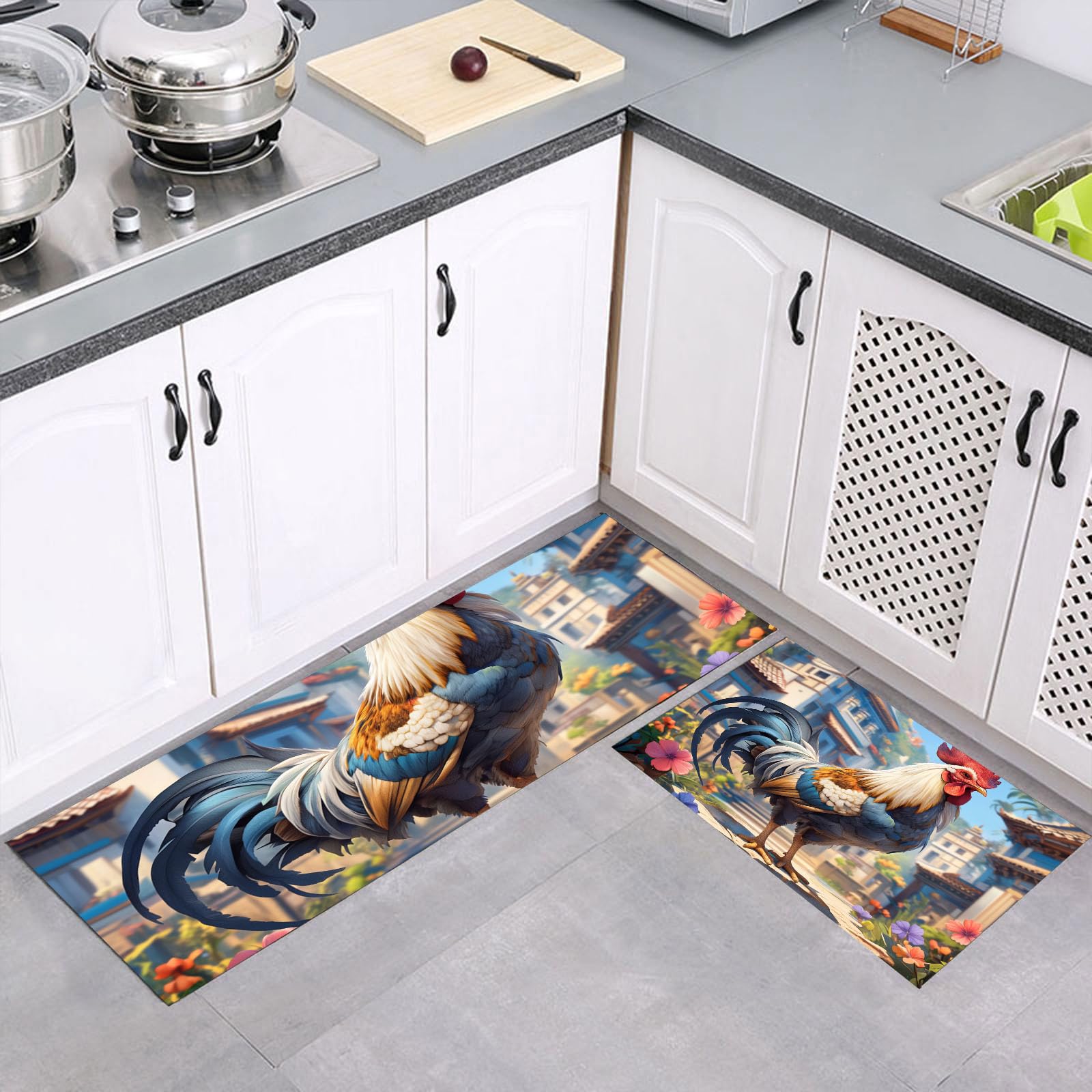 Almohadillas de cocina con respaldo antideslizante y gran absorción en color azul