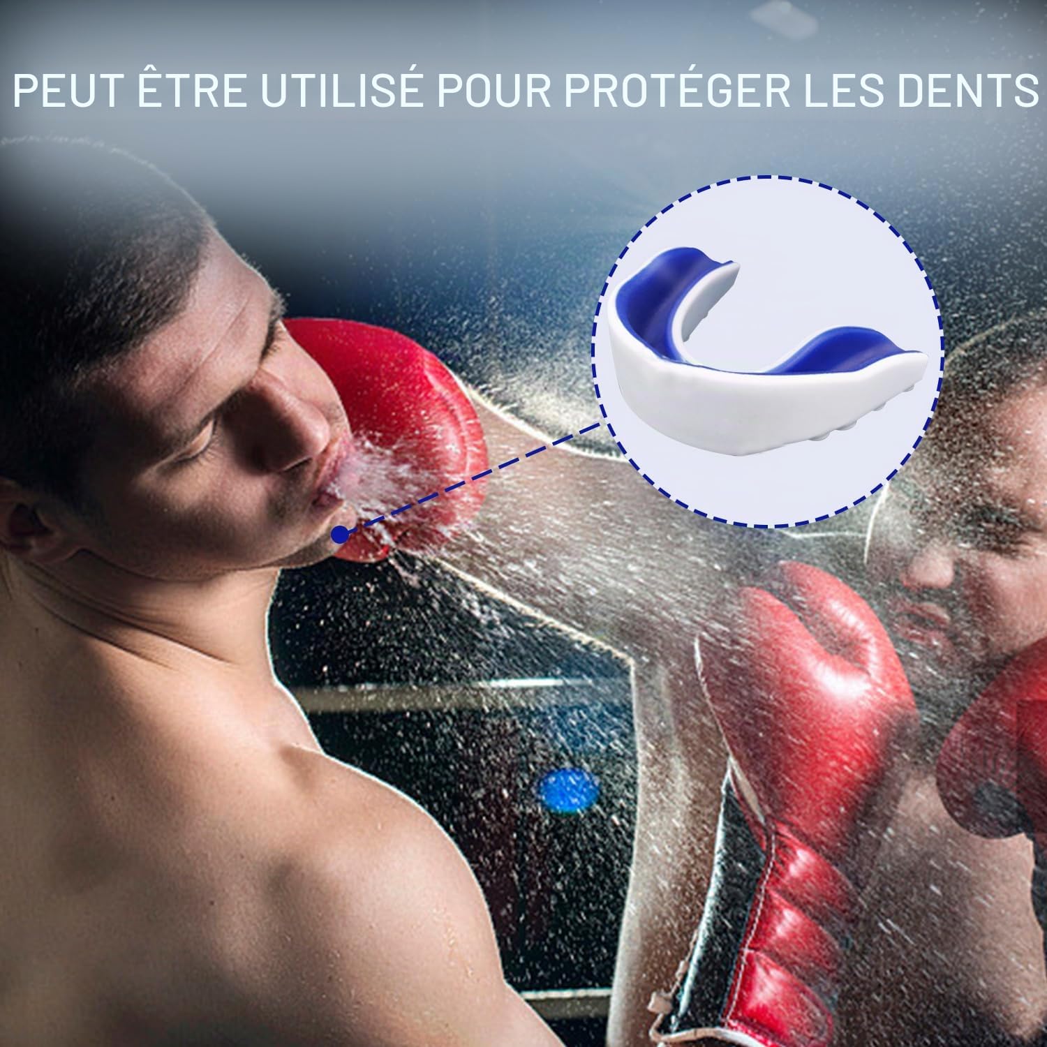 3 Pièces Protège Dents Sport Enfant, Moulable Bouclier de Gomme, avec Étui Portable Transparent, Protéger Dents, pour Sports de Contact, Rugby, Arts Martiaux, MMA, Boxe, Hockey (6 à 12 Ans)