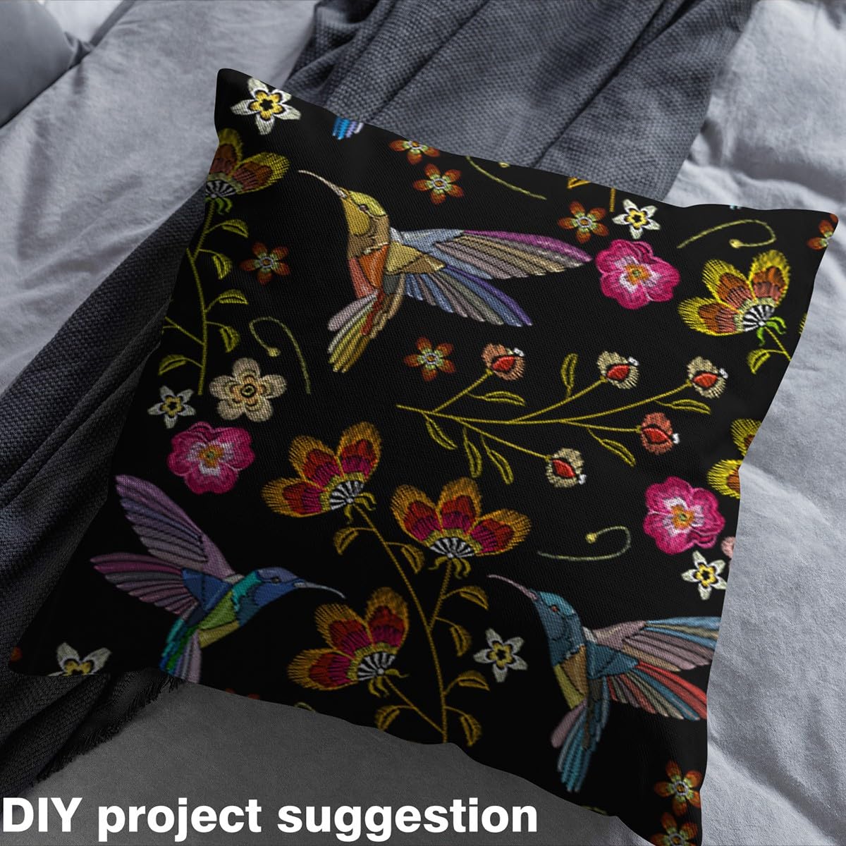 Hummingbird - Tela de tapicería de pájaros tropicales para exteriores, diseño de flores, impermeable, 460 x 150 cm