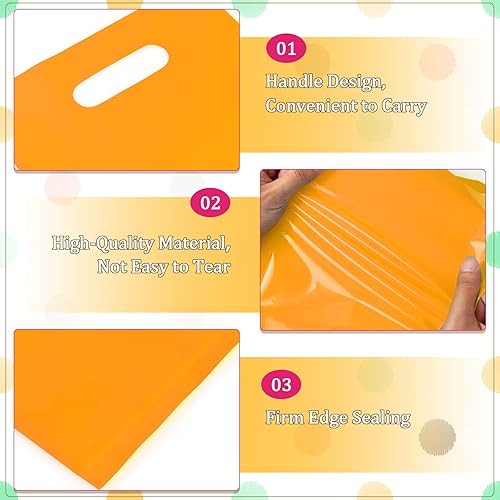 Miniatura 5 de Patelai 1000 bolsas de regalo de 5.9 x 7.9 pulgadas con asa, bolsas de plástico pequeñas de regalo de plástico, bolsas de mercancía para dulces,