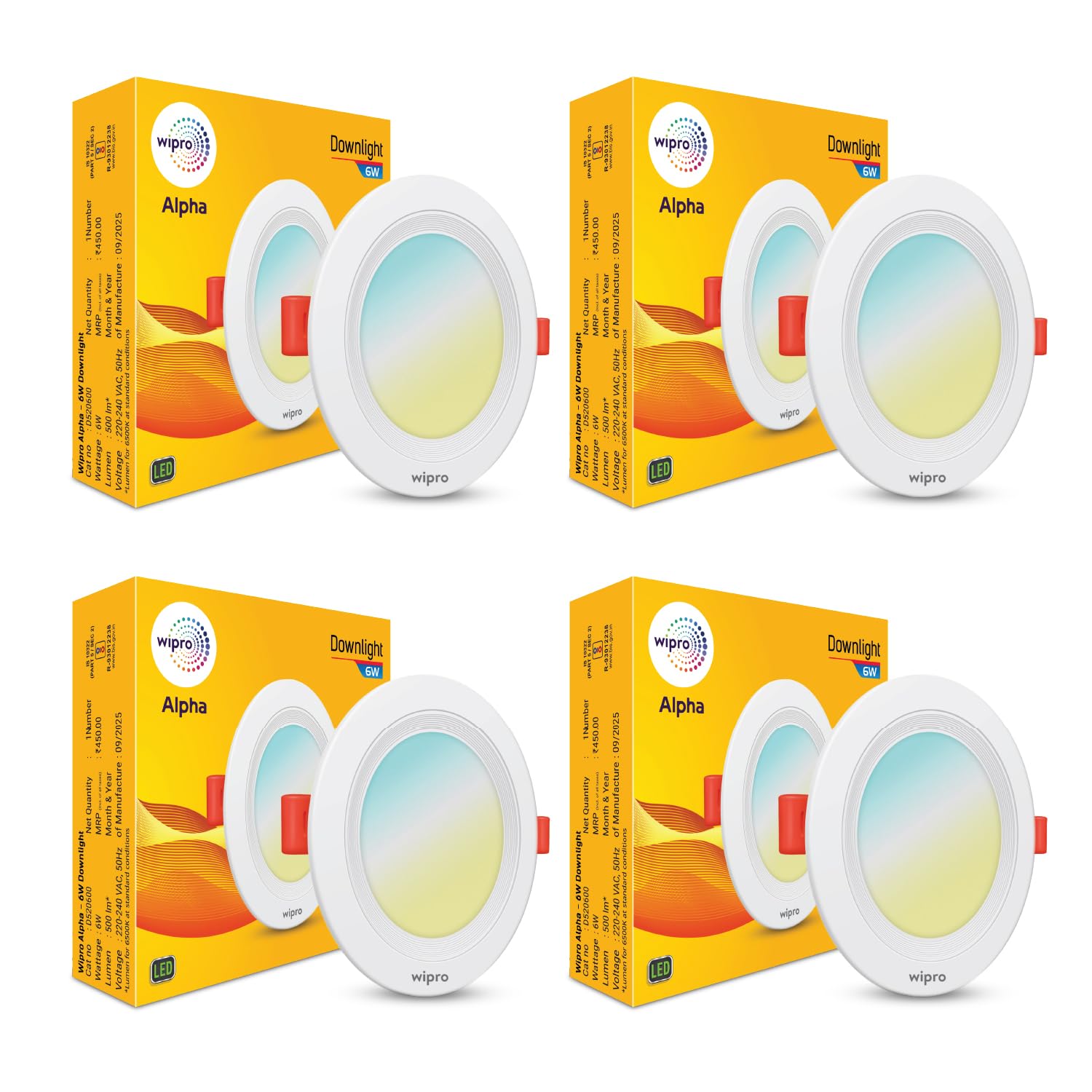 Wipro Alpha 6W CCT LED Panel Light,3-in-1 Color Changing (Warm/Neutral/Cool White)|3-inch Cutout |4kV Surge & 440V High Voltage Protection |JB Recessed Downlight for False Ceiling,Home,Office|Pck of 4-image-31