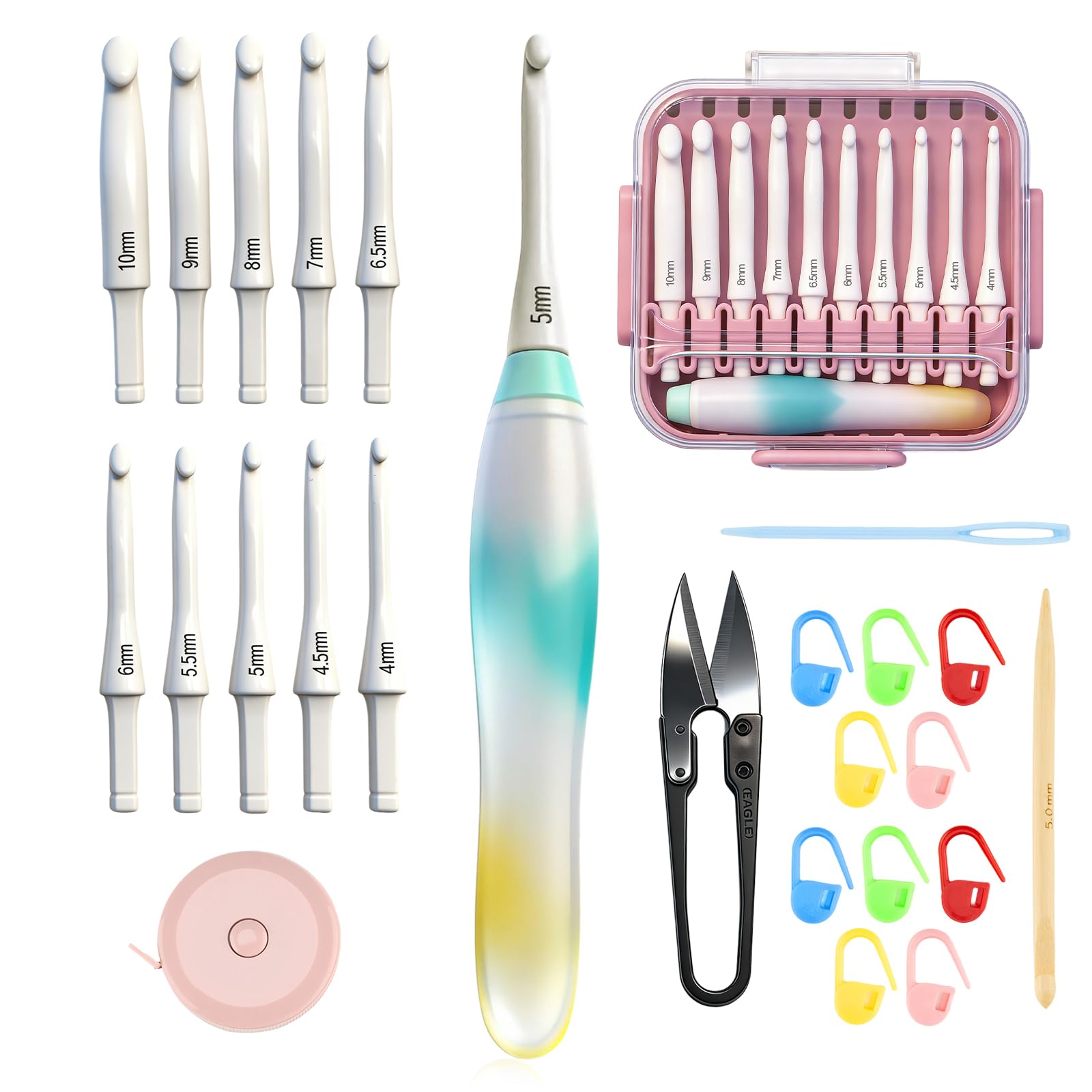 Amazon.com: Crochet Hooks Set - Gel-Infused Jelly Touch Ergonomic