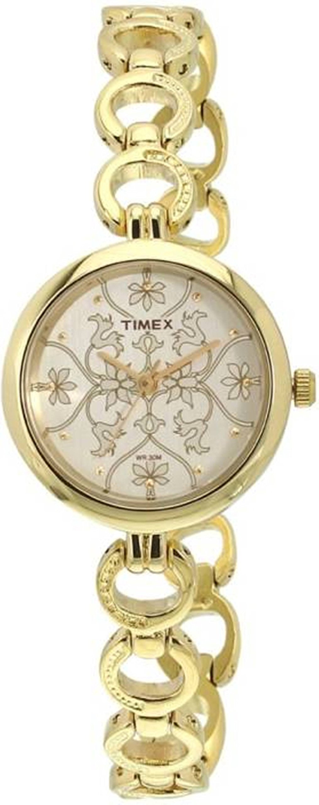 timex Stainless Steel Analog Champagne Dial Women's Watch-Twel11414, Band Color:Gold-picture-38