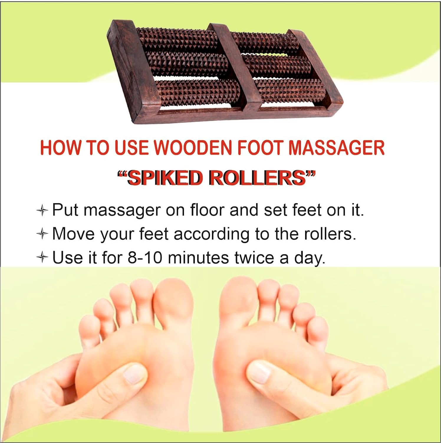 AVIARA Sheesham Wooden Foot/Feet Massager 6 Roller Stress Acupressure | Massage Roller for Back, Neck, Shoulders & Legs, Large Foot Massager for Pain Relief | PACK OF 1 AVIARA Sheesham Wooden Foot/Feet Massager 6 Roller Stress Acupressure | Massage Roller for Back, Neck, Shoulders & Legs, Large Foot Massager for Pain Relief | PACK OF 1
