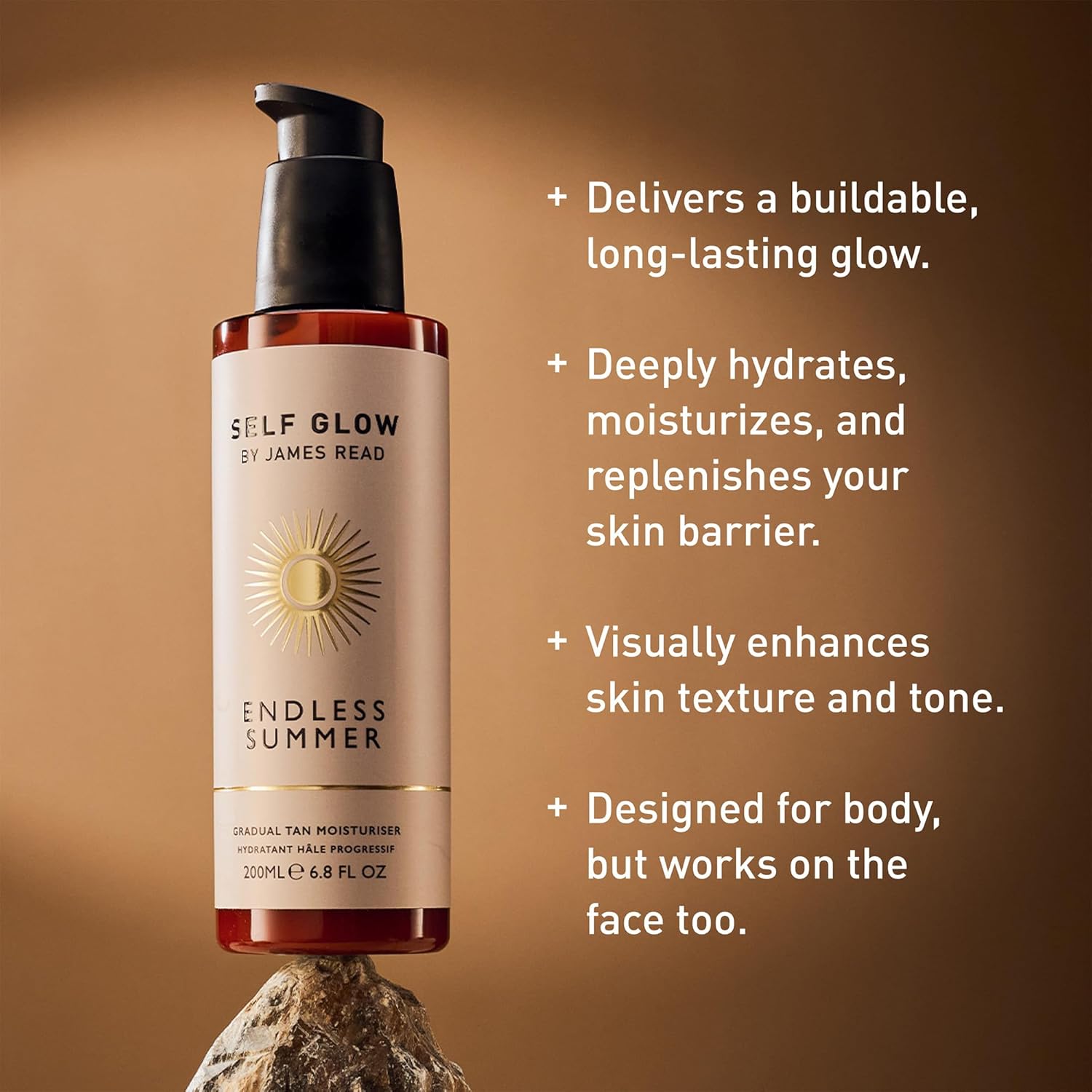 SELF GLOW BY JAMES READ - Endless Summer Gradual Tan Moisturiser | Nourish + Tone Skin With Customizable, Lasting Glow | Non-Allergen Fragrance, Silicone + Drying Alcohol-Free (200mL | 6.8 fl oz) - Image 2