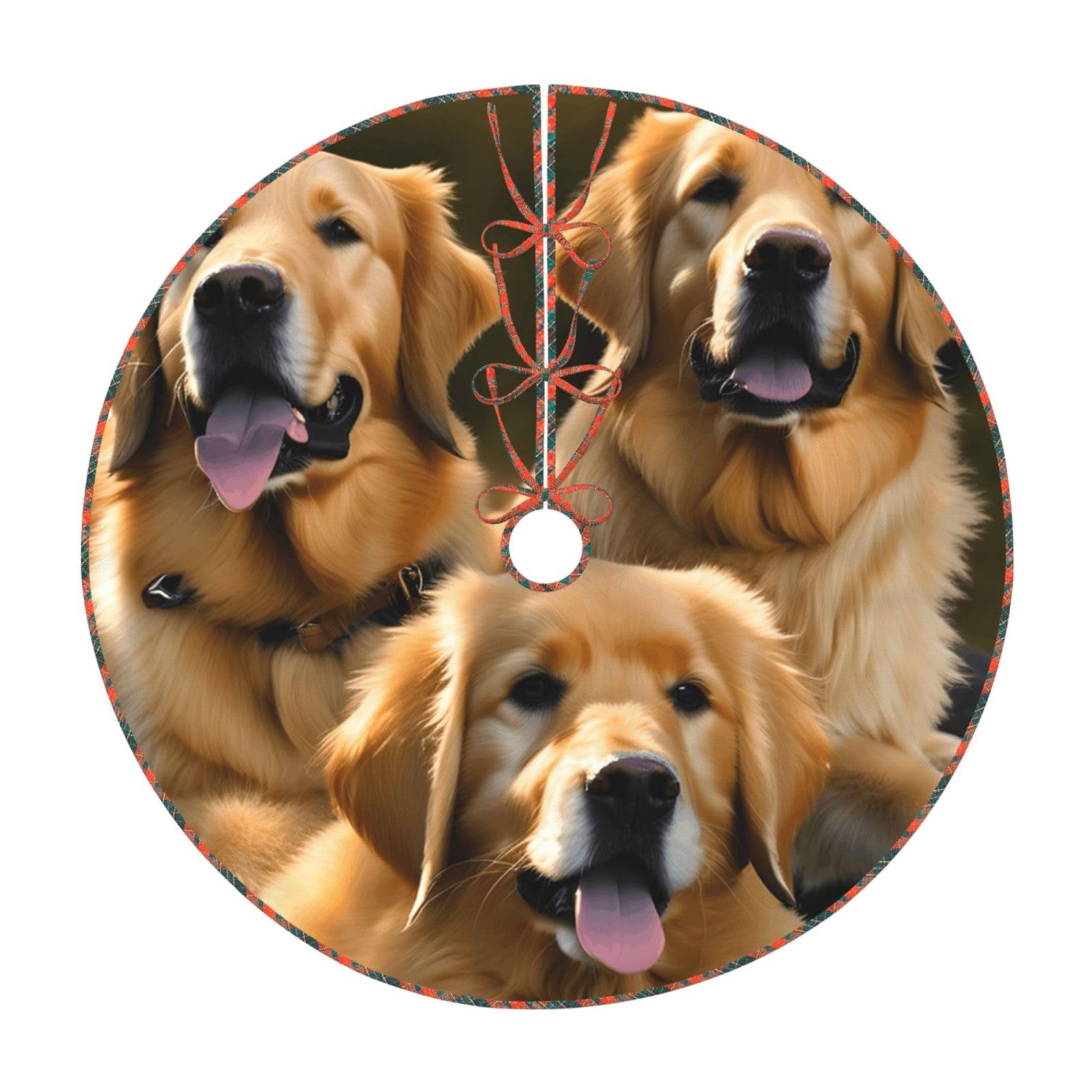 Tapis de sapin de Noël Golden Retrievers au design classique chic
