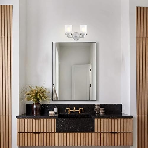 Miniatura 6 de Doraimi Lighting Aplique de pared de medio cilindro de 1 luz con acabado de níquel cepillado para decoración del hogar, baño, dormitorio, pasillo,