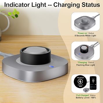 Oura Ring Gen 3 Charger - Size 10 - Charging Dock and USB-C Cable Replacement Accessory