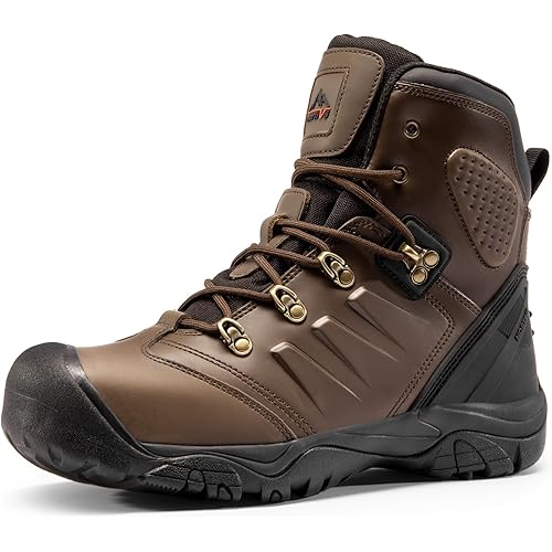 NORTIV 8 Men's Safety Steel Toe Work Boots Breathable Ankle Industrial Construction Boots FORTRESS