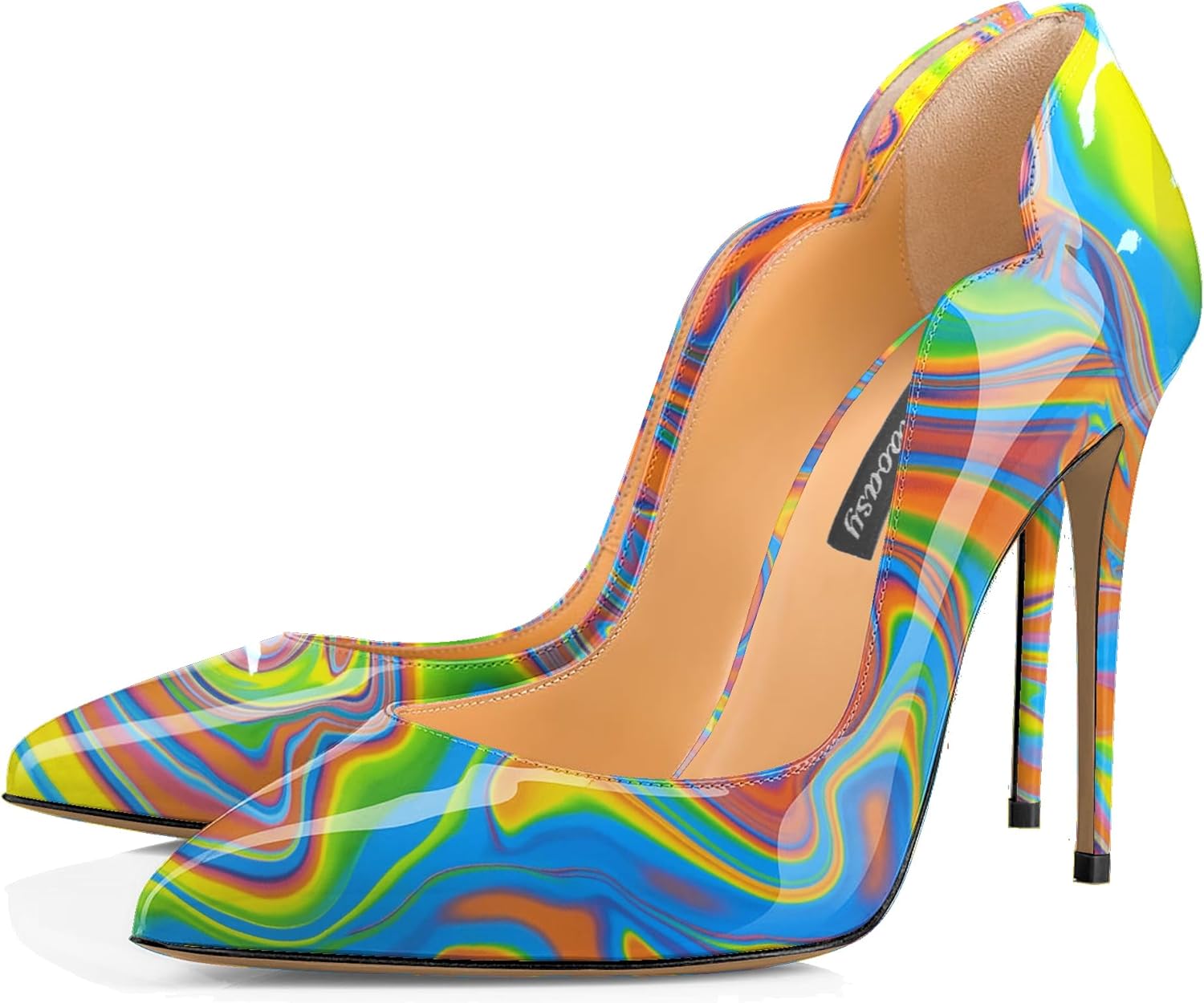 Womens Closed Pointed Toe High Heels Slip On Stiletto Pumps Dress Wedding Shoes 4-Inch - Image 2