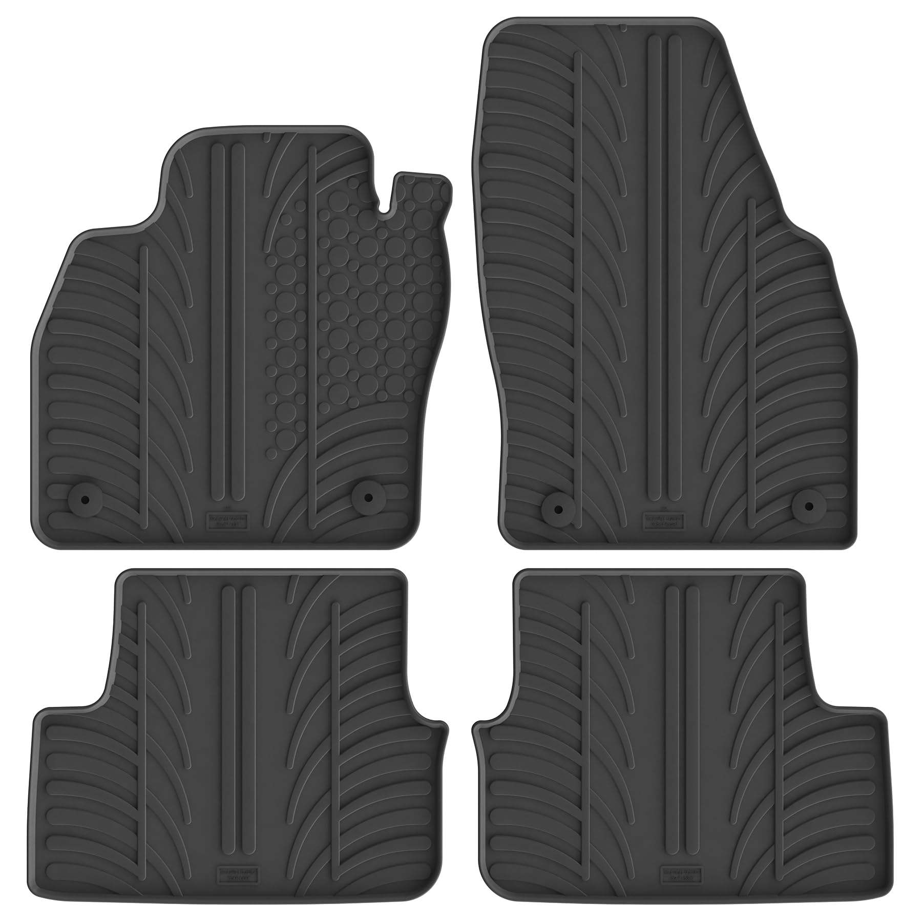 Tappetini in Gomma Compatibile con Audi A1 (GB) 12/2018- (Profilo T 4-Parti + Clip di Montaggio)