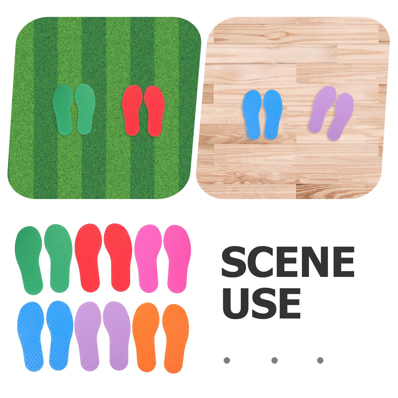 6 Paires de Marqueurs de Position en Caoutchouc de Pied pour Garçon et Filles, Jouets Sensoriels Tactiles pour Salle Sensorielle et Entraînement Coordination Main-Pied