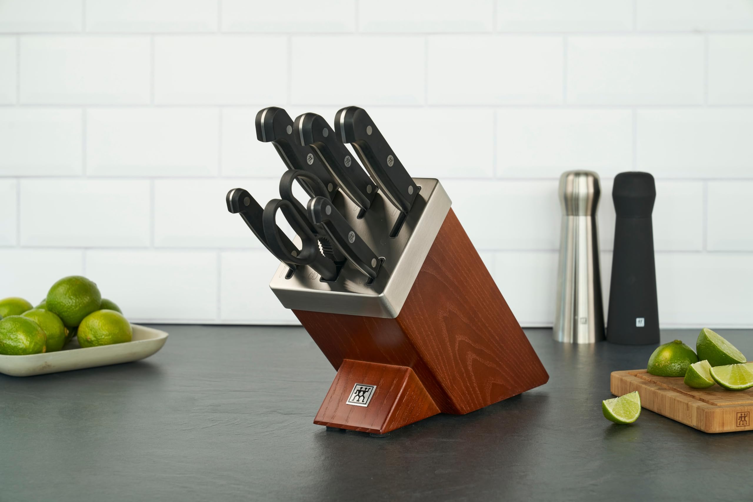 ZWILLING Gourmet bloc de couteaux auto-affûtant 7 pièces, acier spécial inoxydable, marron, Made in Germany