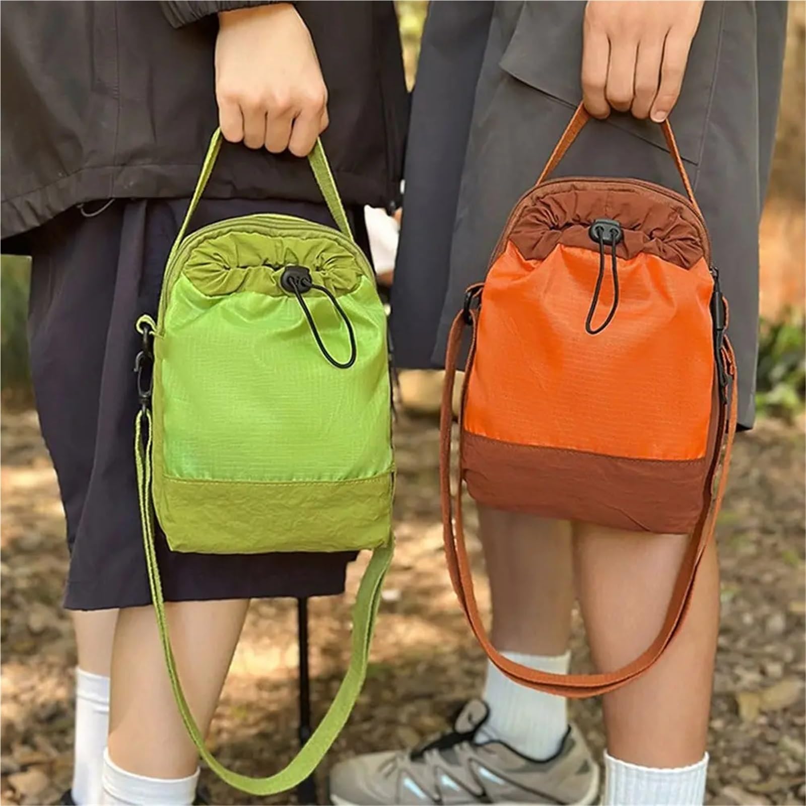 Flaschentasche Umhängetasche mit Kordelzug for Wasserflaschen | Leichte, tragbare Becherhülle aus Nylon, verstellbare, vielseitige Handytasche