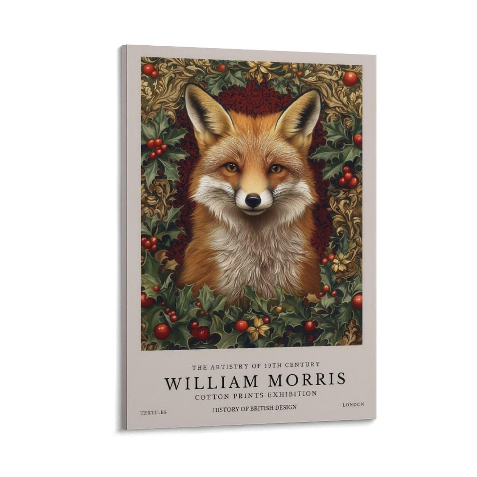 William Morris Fox Floral Plant Vintage Poster For Wall Decor Canvas Wall Art For Living Room Decor 12x18inch(30x45cm)