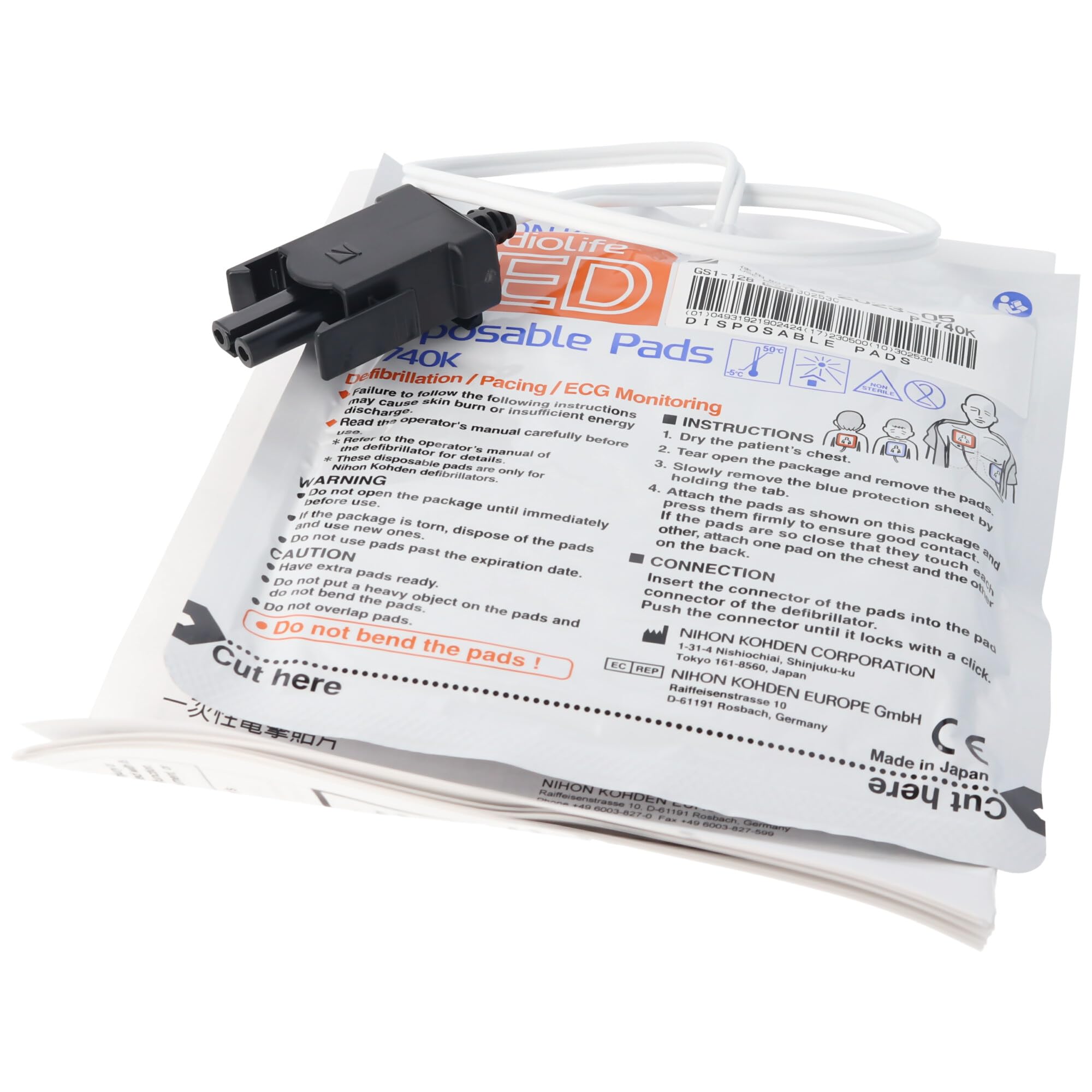 AccuCell Original Defi-Elektroden Pads Nihon Kohden Cardiolife AED 2100 P-740K