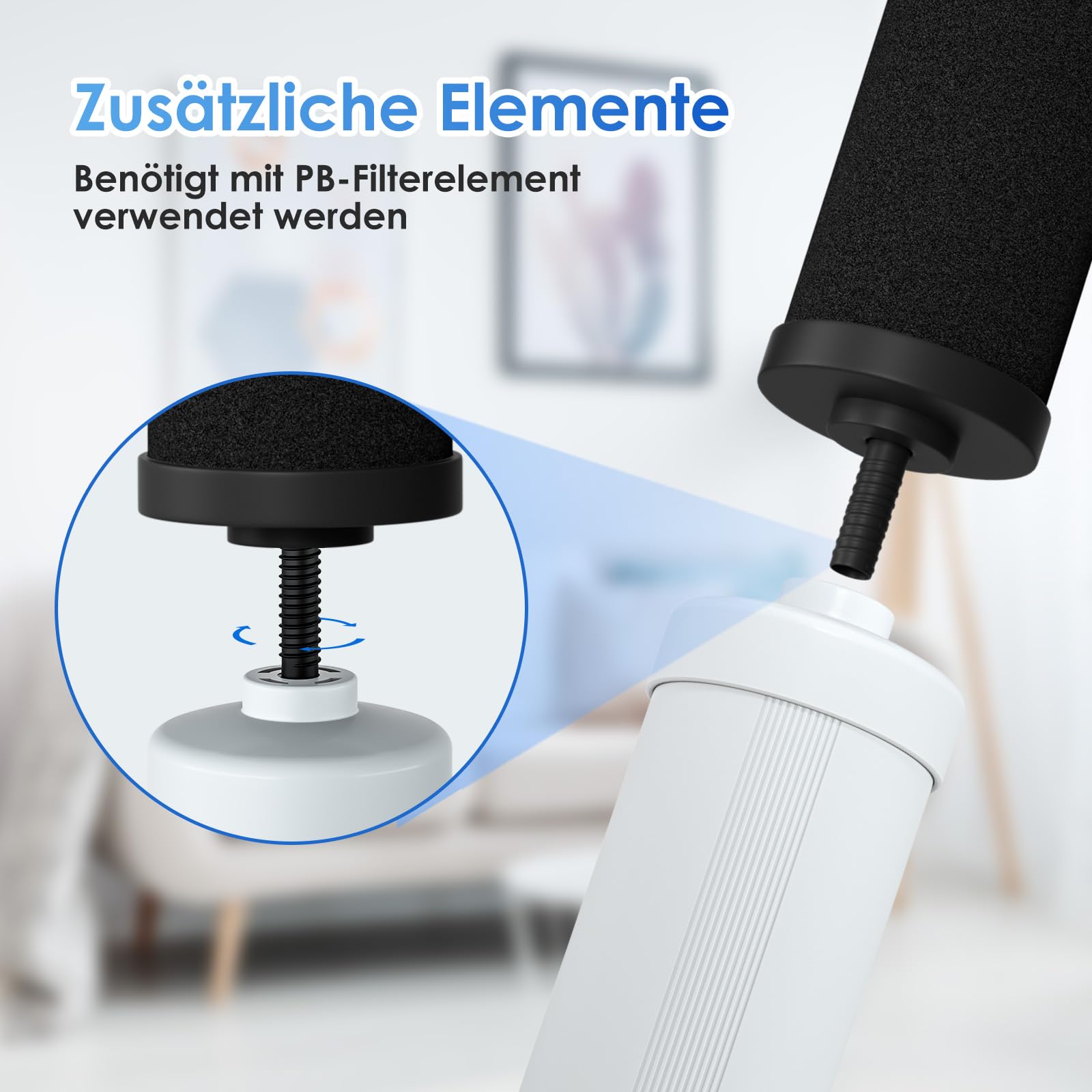 Purewell BB8-Schwarz Ersatz Reinigung Elements, 2 Ersatzfilter für Wasseraufbereiter, kompatibel mit Schwerkraft-Ultrafiltrations-Wassersystem