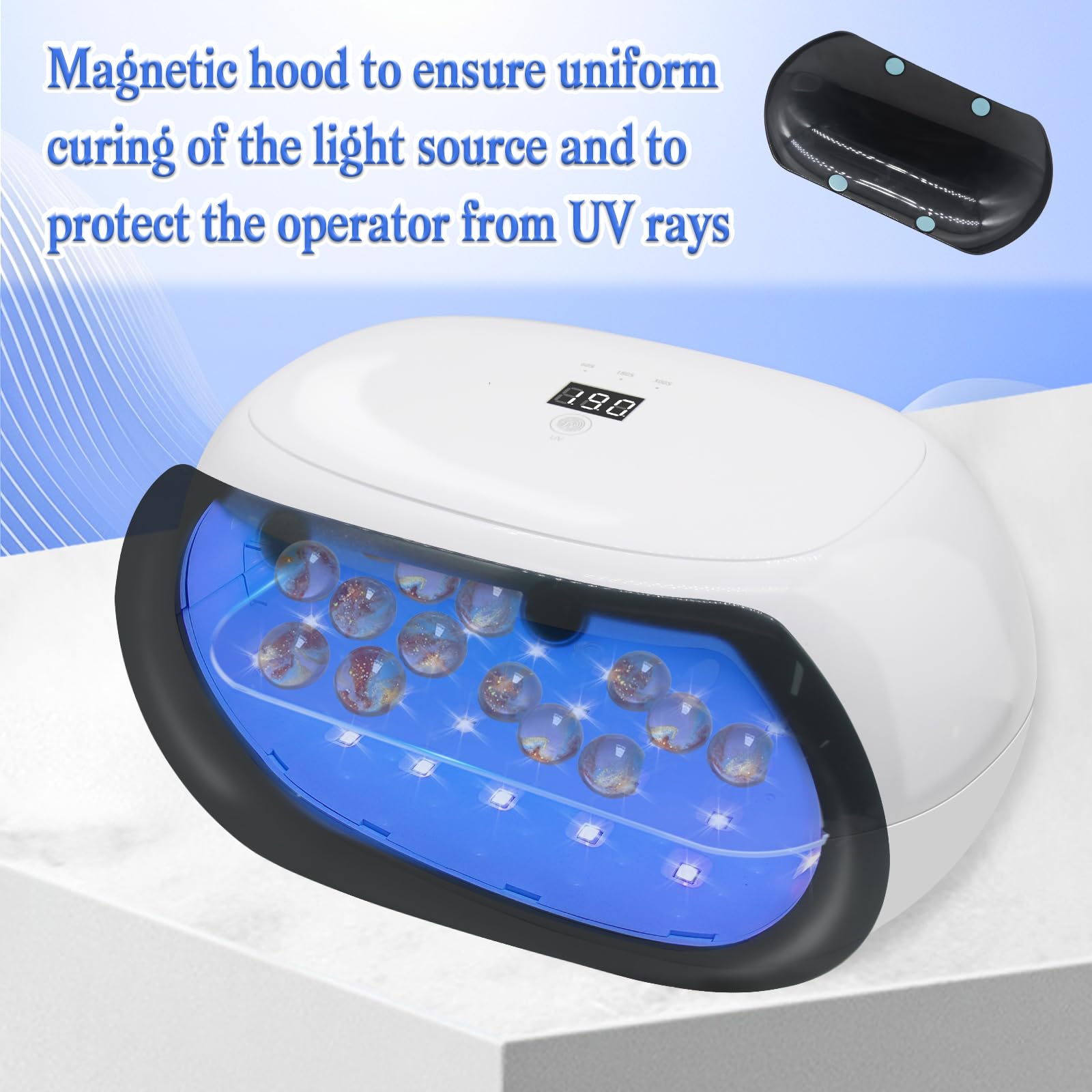 Lámparas de Curado UV de Resina de Doble Cara,Puede Utilizarse por Separado,Lámpara de Resinas UV de Curado Rápido de 60W con Pantalla LED,Para el Curado de Resinas,Fabricación de Joyas
