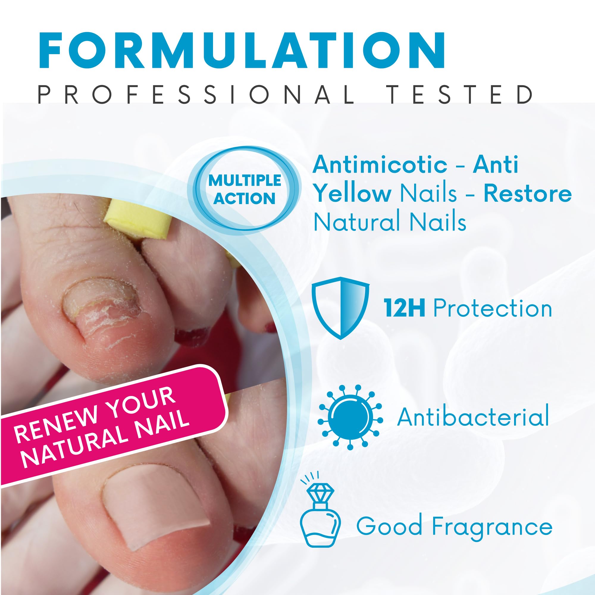 Pics Nails - Środek do Paznokci Stóp i Rąk | 12 ml | Przywraca Naturalny Wygląd Paznokcia | Made in Italy, Biały