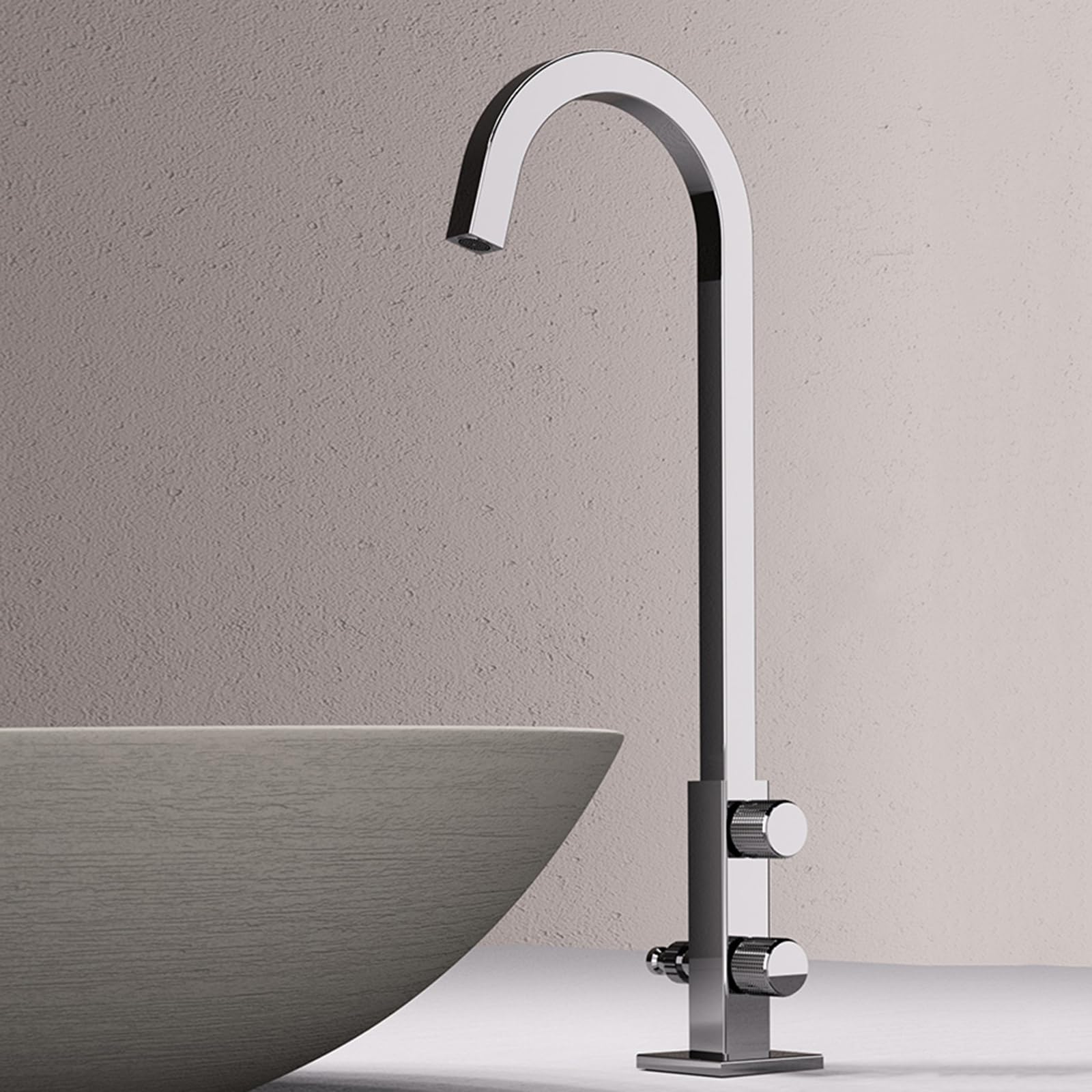 Grifo Fregadero Exterior Solo Agua Fria Alto 37cm Grifo Lavadora Doble Salida 1/2 Grifos De Lavabo Solo Agua Fría,Plata