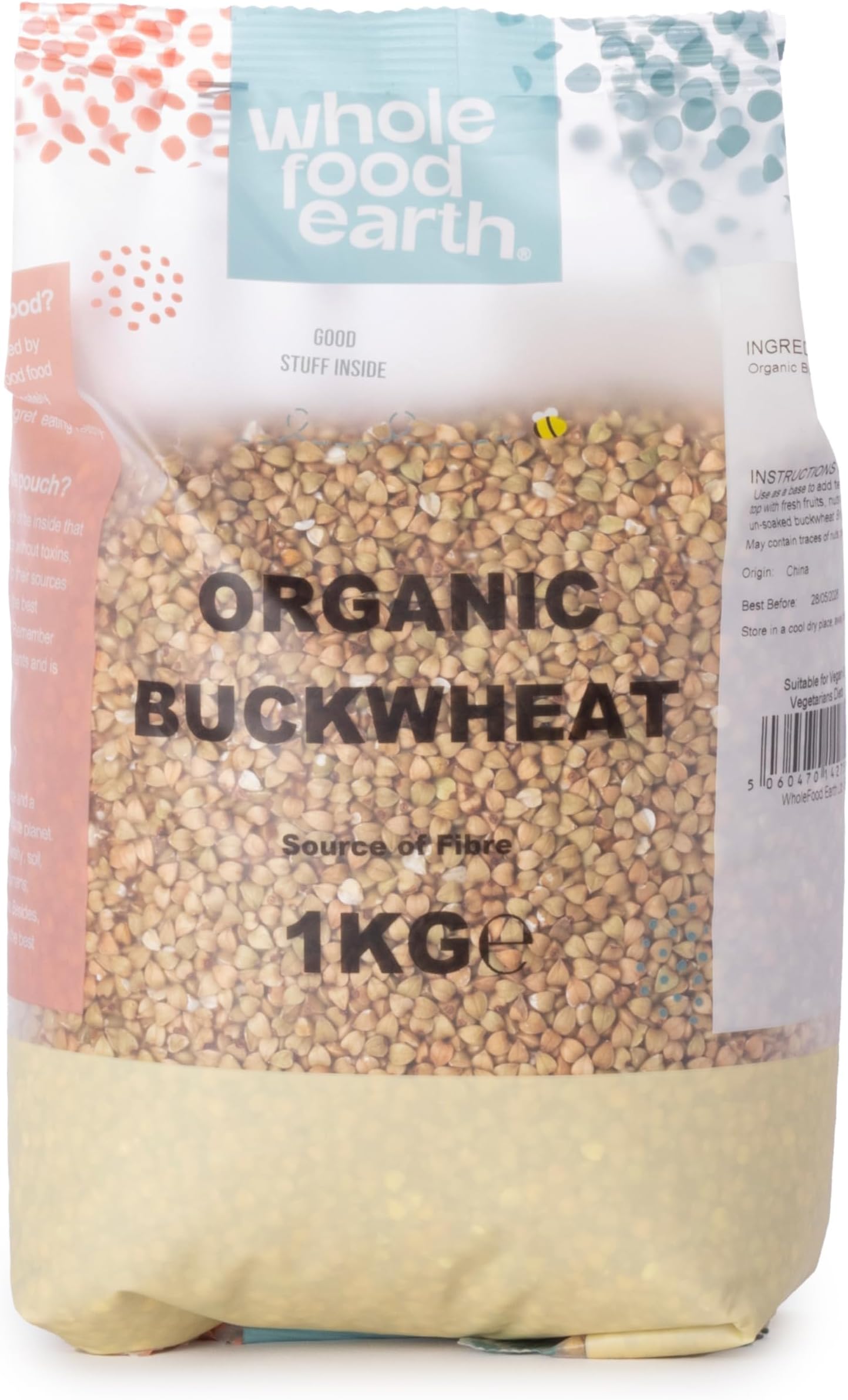 Organic Buckwheat โ 1 kg | GMO Free | Vegan | Source of Fibre | Certified Organic