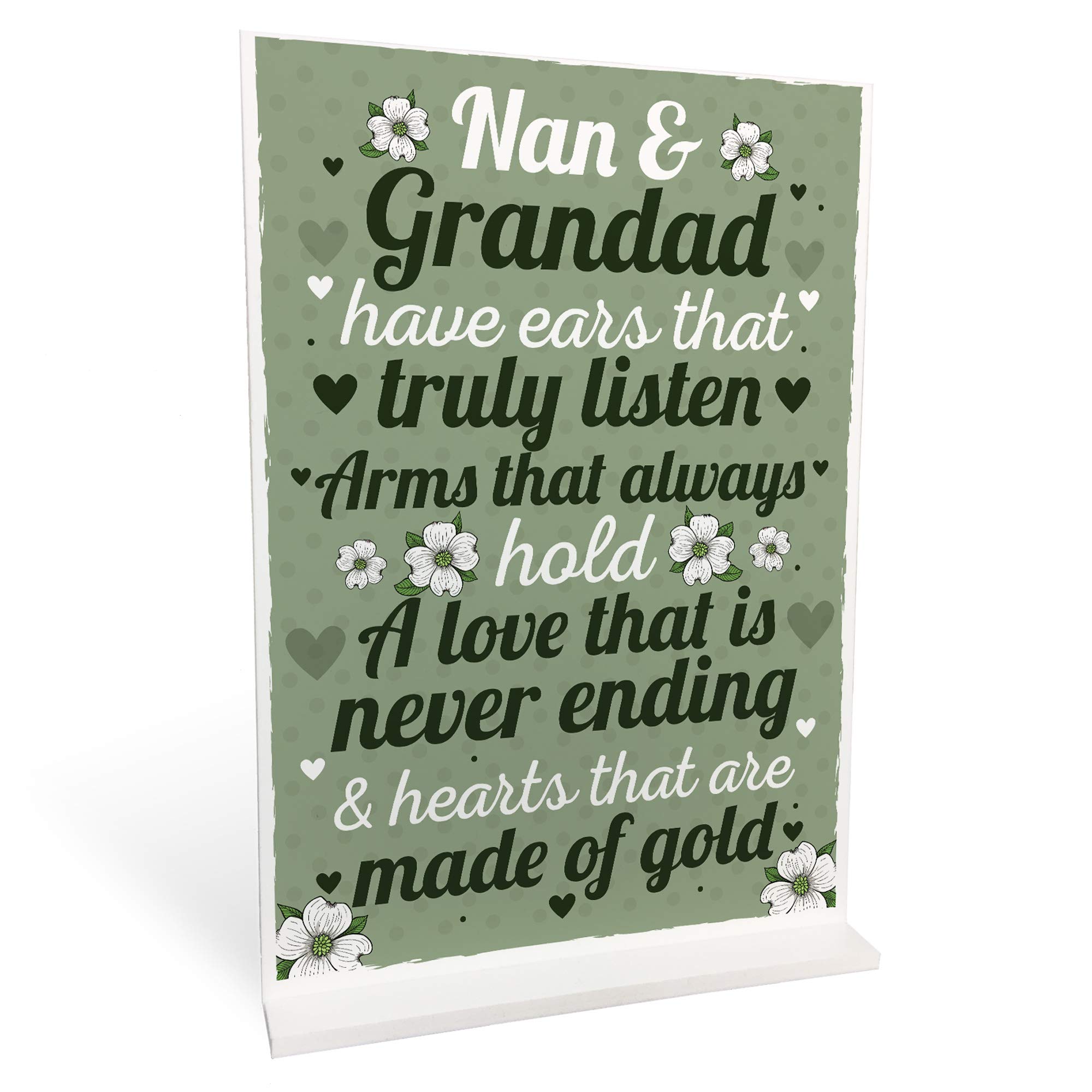 Red Ocean Green Grandparent Standing Plaque Birthday Christmas Gifts For Nan And Grandad Keepsake