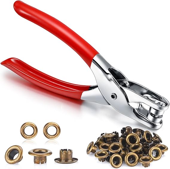 1/4 Inch Grommet Eyelet Plier Set, Eyelet Hole Punch Pliers Kit with