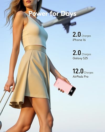 Miniatura 6 de Cargador de teléfono portátil, cargador portátil de 10000 mAh con cables integrados, paquete de batería esencial de viaje compatible con iPhone,