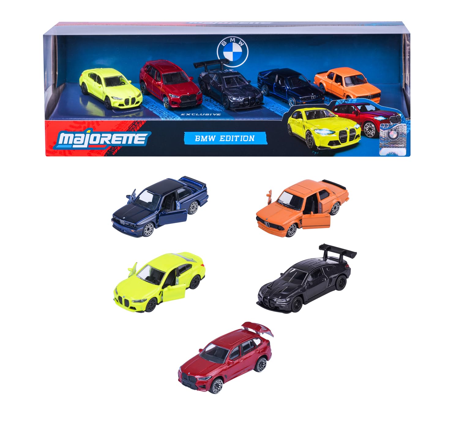 Majorette - BMW Giftpack 5 Veicoli, set 5 Modellini Auto BMW in Metallo Die-Cast, design ufficiale e dettagli realistici, +3 anni, 8502105005S06