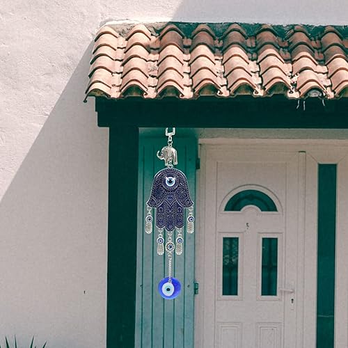 Miniatura 2 de EXCEART Decoración contra el mal de ojo turco azul mal de ojo azul amuleto colgante de protección contra el mal de ojo con mano Hamsa buena suerte