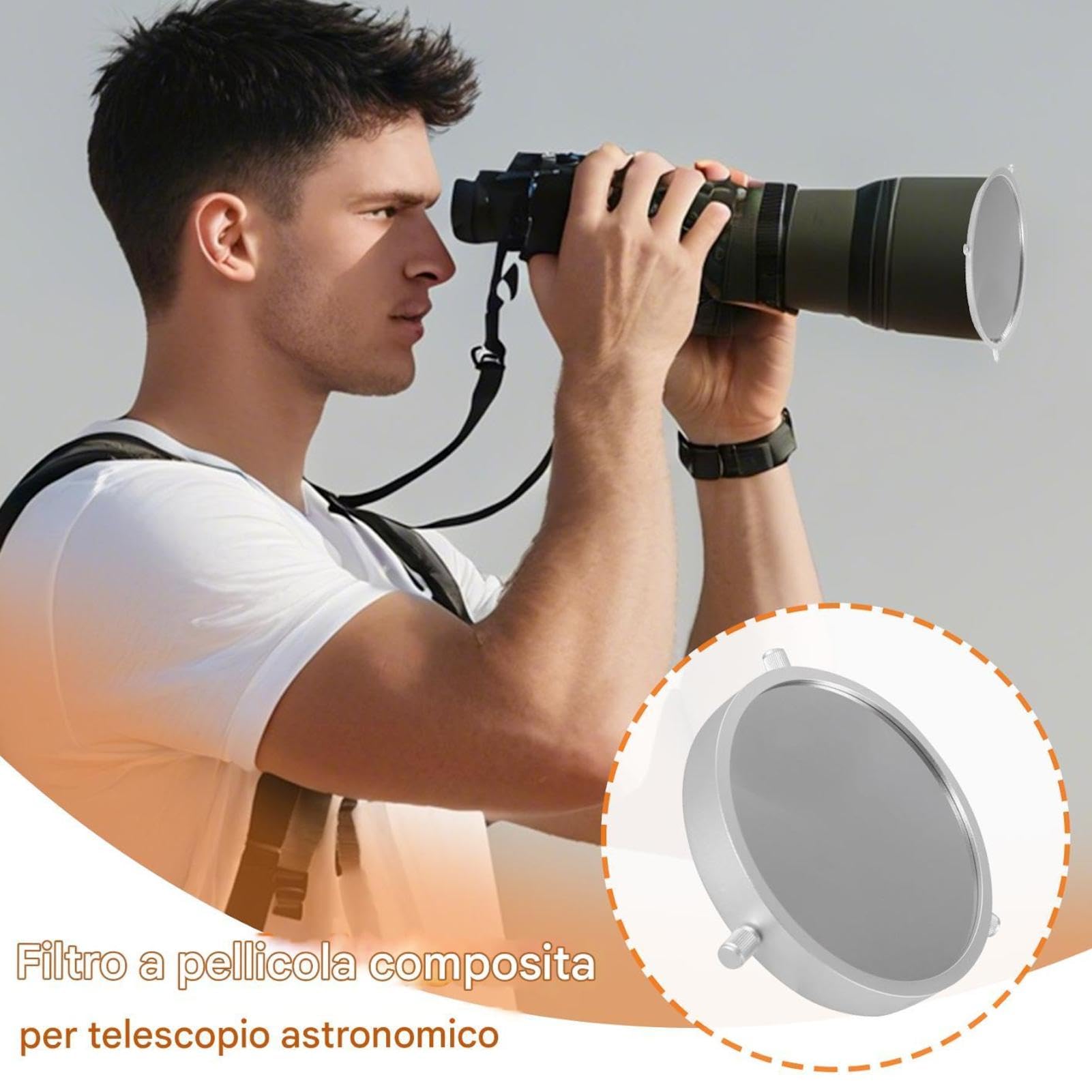 Filtro Solare Per Telescopio: Lente Di Visualizzazione Regolabile, Schermo Ad Alta Densità, Protezione Dalla Luce Sicura | Strato Ottico Protettivo Per Dispositivo Di Imaging Celeste Per Educatori