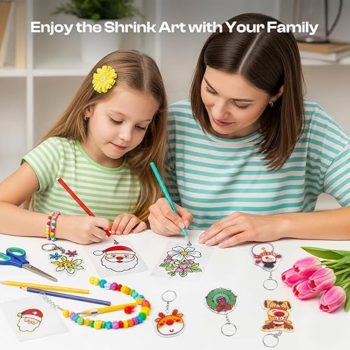 Miniatura 5 de Auihiay 20 hojas de plástico retráctil lijadas, papeles de películas retráctiles, manualidades creativas para niños, adorno de Navidad, 7.9 x 5.7