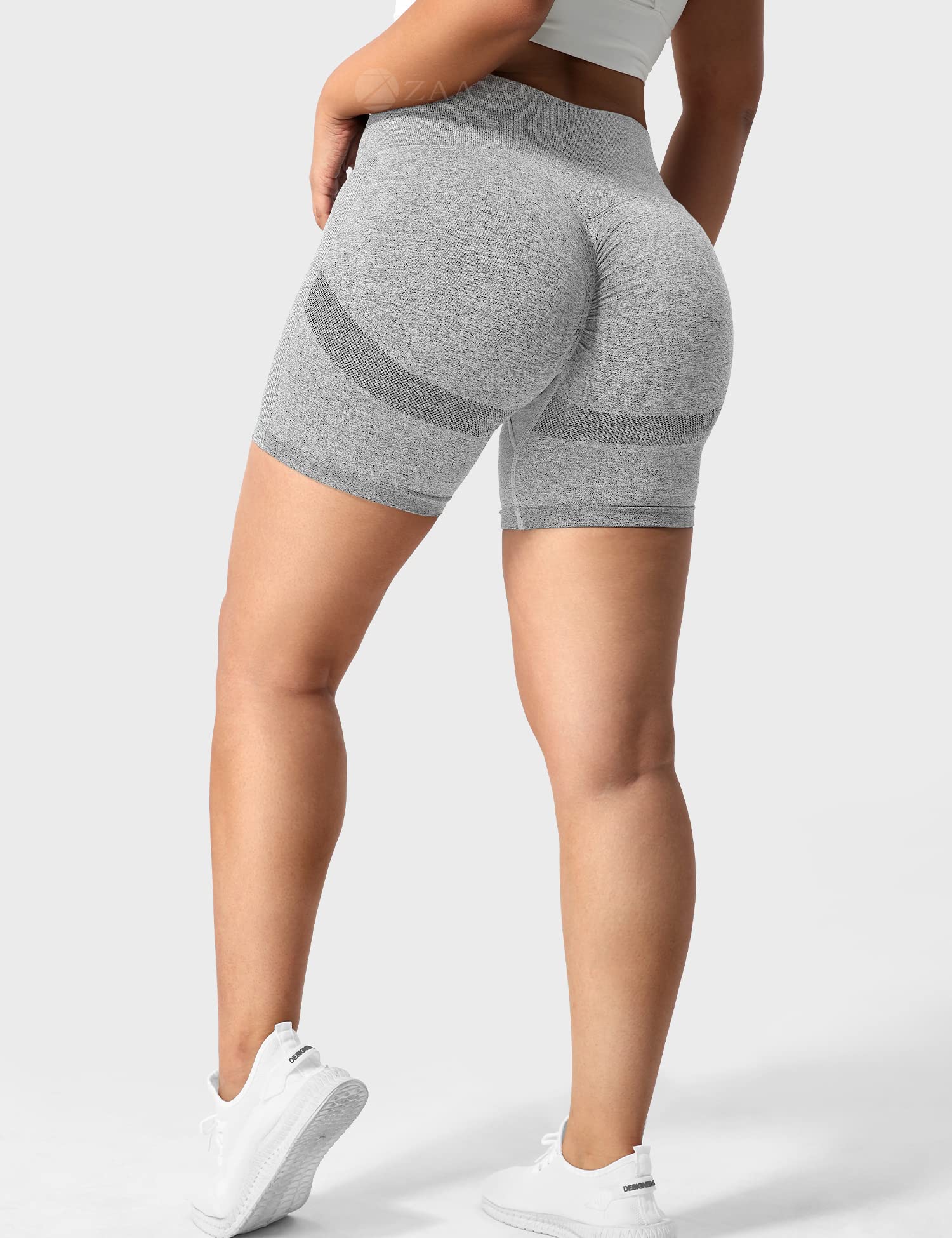 ZAAYO Lot de 2 shorts de sport pour femme - Taille haute - Sans coutures - Sans coutures - Tie Dye