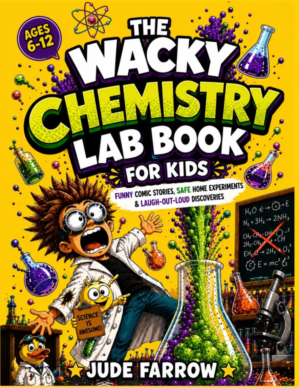 THE WACKY CHEMISTRY LAB BOOK FOR KIDS: Funny Comic Stories, Safe Home Experiments, Amazing Science Facts, and Laugh-Out-Loud Discoveries for Curious ... Ages 6-12 (The Professor Boom & Fizz Series)