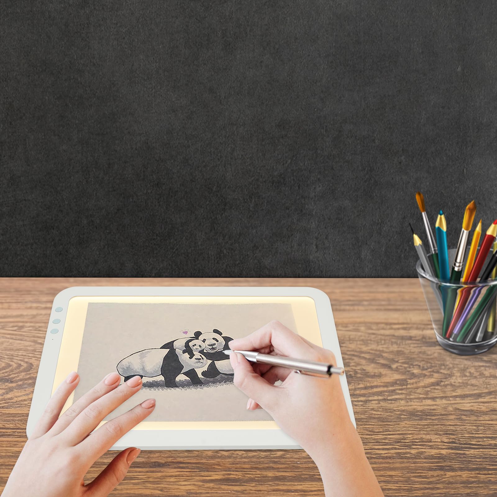 TFCFL A4 Rechargeable Light Pad, 6-Level Dimming and 3 Color Modes, 3500mAh Wireless LED Light Box, Ultra-Thin for Diamond Painting, Weeding Vinyl & Art Crafts (Portable Design)