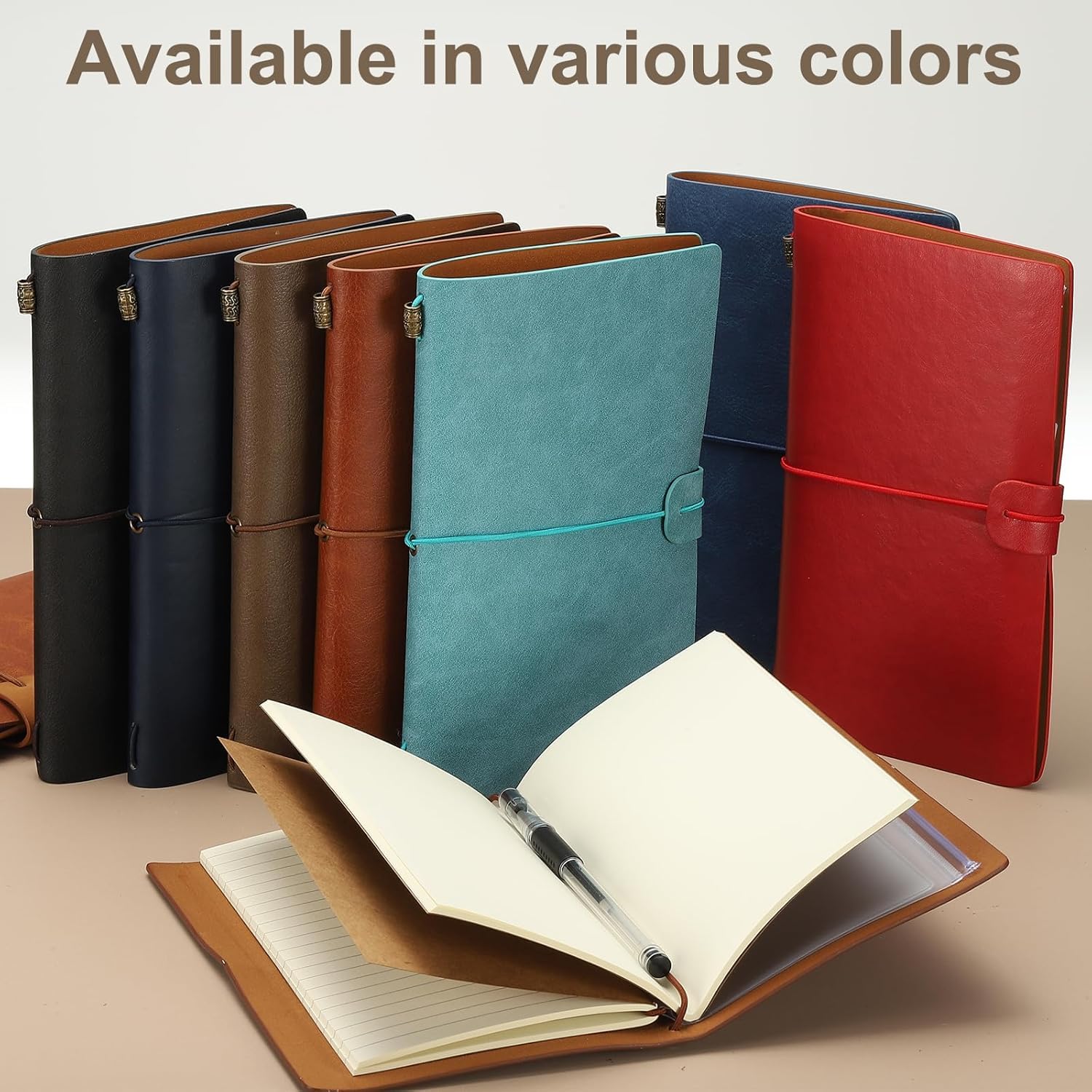 Carnet De Voyage Vintage en Cuir PU - Journal Rechargeable avec Papier à Notes, Idéal pour Les écrivains, Les Voyageurs Et Les Organisateurs. Orange