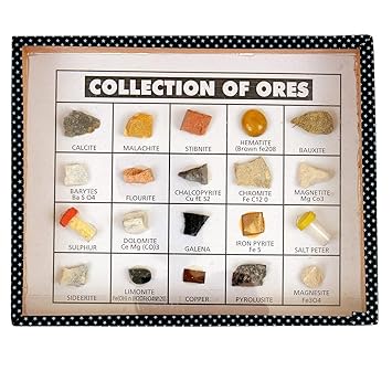 Collection of Ores with All Ores Samples in Wooden Box - Chemistry - Physics Teaching Hands-On Tools for Students and Teachers