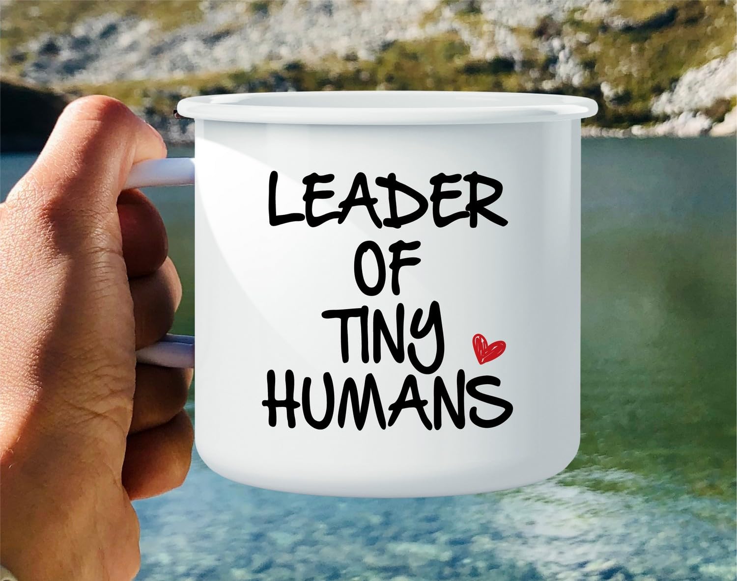 Retreez Lustige Tasse 'Leader Of Tiny Humans' – 473 Ml Emaille-Tasse Aus Edelstahl