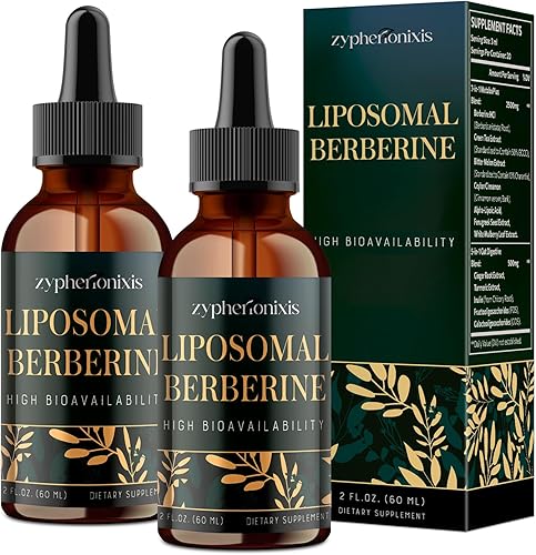 Miniatura 7 de Suplemento Líquido de Berberina HCL Liposomal 3000mg - Gotas de Berberina de Alta Absorción con Canela de Ceilán - Fórmula 12-en-1 Activador AMPK,