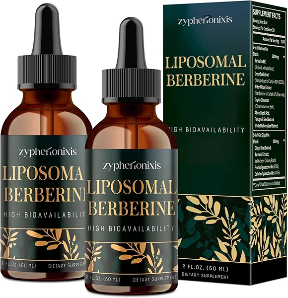 Zypherionixis Liposomal Berberine HCL Supplement Liquid 3000mg - High Absorption Berberine Drops with Ceylon Cinnamon - 12-in-1 Formula AMPK Activator, Sugar Free - 4 fl oz
