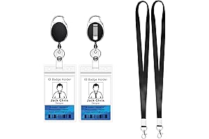 Retractable 2mg Common Sense Badge Reel with 2 ID Cases, 2 Lanyards, and Clip