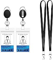 Vista 8 de Carrete retráctil con cierre de garra y clip para tarjeteros de identificación (paquete de 2)