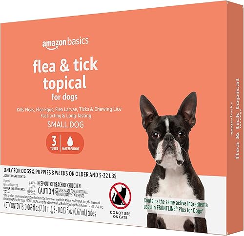 Tienda Basics Flea and Tick Topical Treatment for Dogs 3 Count Previously Solimo