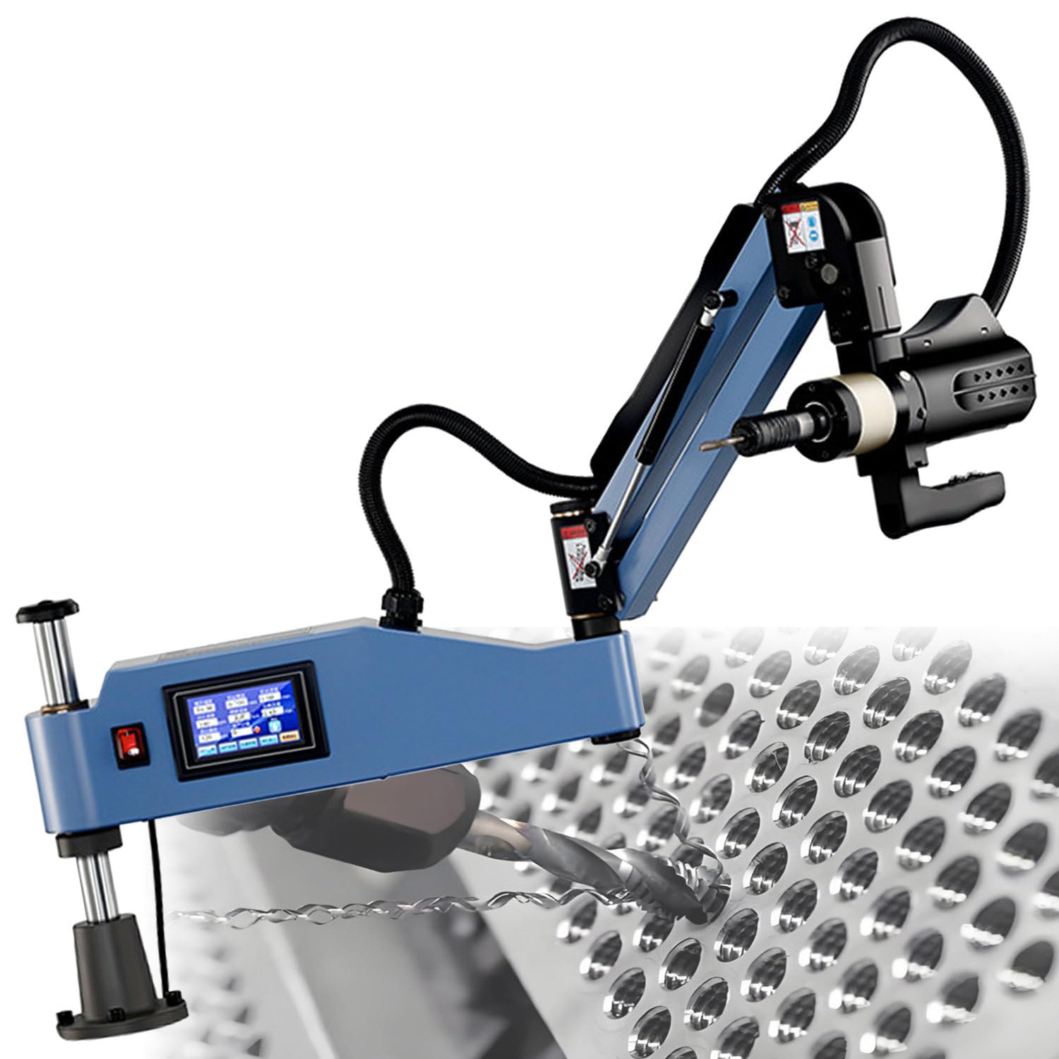 FHRKA Electric Cantilever Tapping Machine with 8pcs Collets Tapping Machine Flexible Tapping Arm, for Efficient Machinery and Manufacturing
